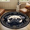 S Shapi Dog Round Rug Nonslip Area Rug Office Chair Mat Carpet For Living Room Bedroom Home Decor