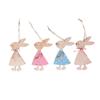 3PCS DIY Wooden Hanging Home Decorations Easter Rabbit Easter Ornaments Wood Crafts Cute Bunny