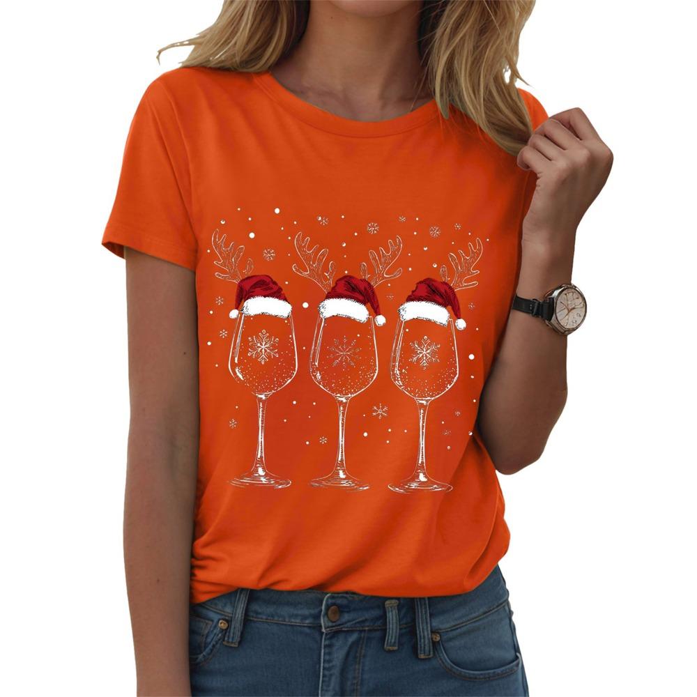 Women's Shirt Fashion Christmas Printed T-shirt
