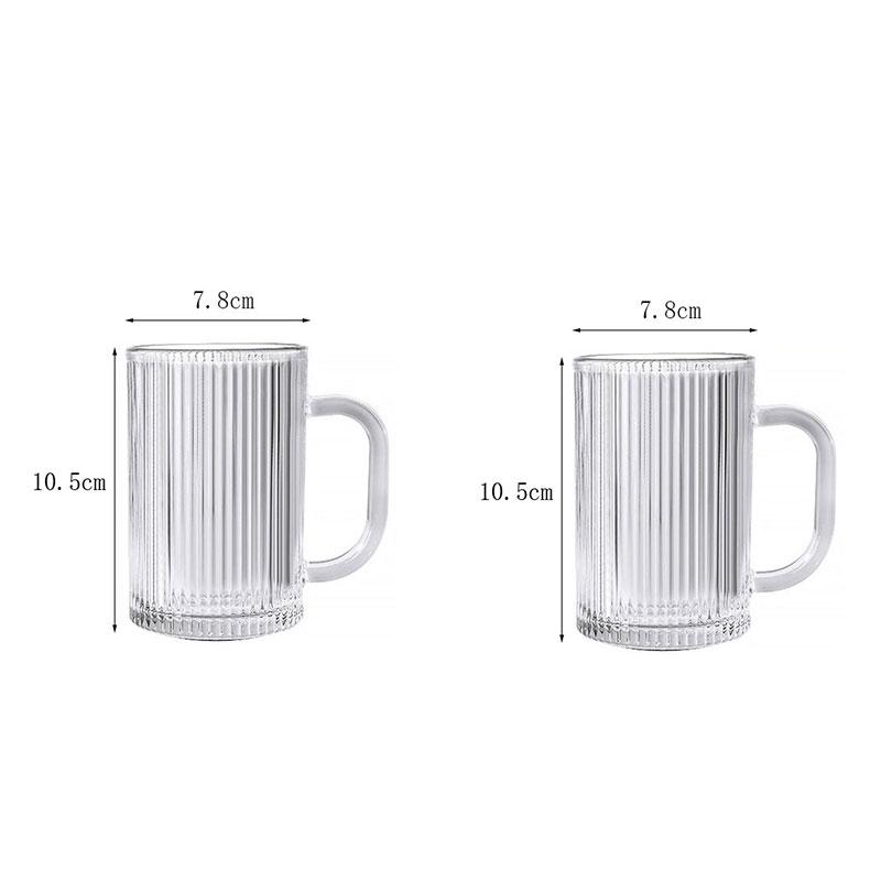 

2pcs Striped Water Mug with Handle Latte Coffee Cup Heat-resistant Tea Mug with Lid Household Juice Milk Cups Christmas Gifts 2pcs