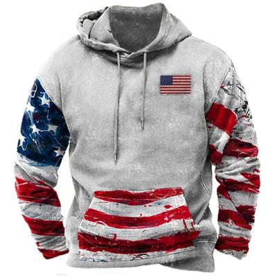 Módní mikiny s potiskem vlajky USA pro muže Hip Hop Trend Harajuku Vintage oblečení Jaro a podzim Novinka v mikinách Oversized topy