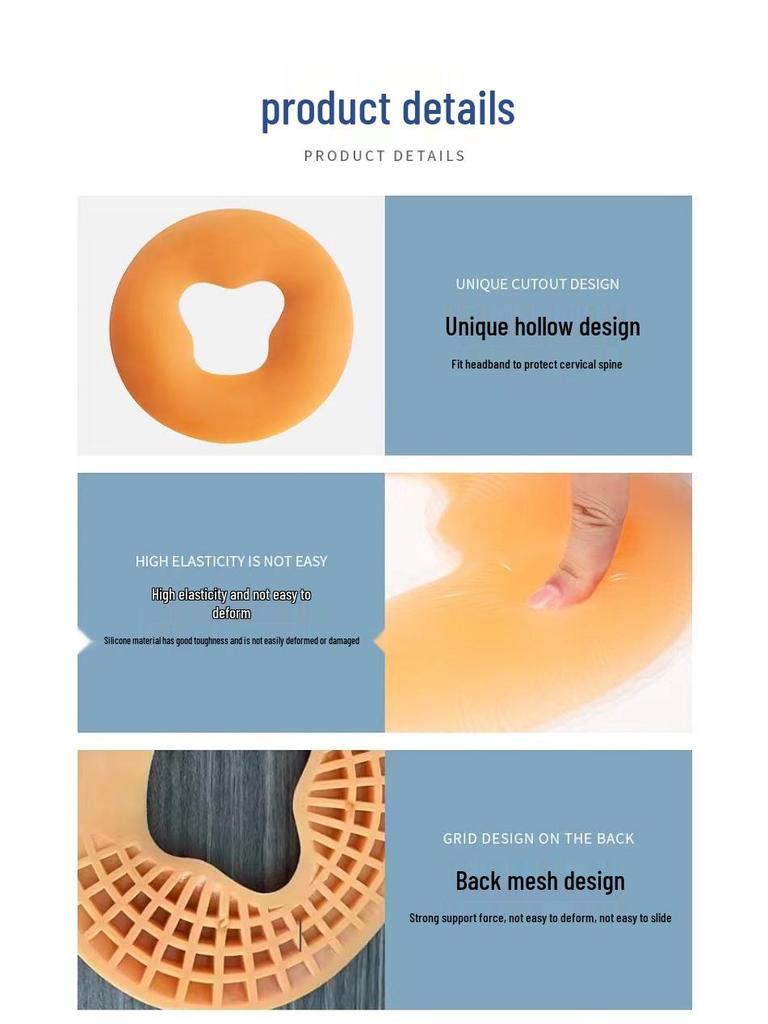 Silicone Face Down Pillow - Round Massage Cushion for Salon