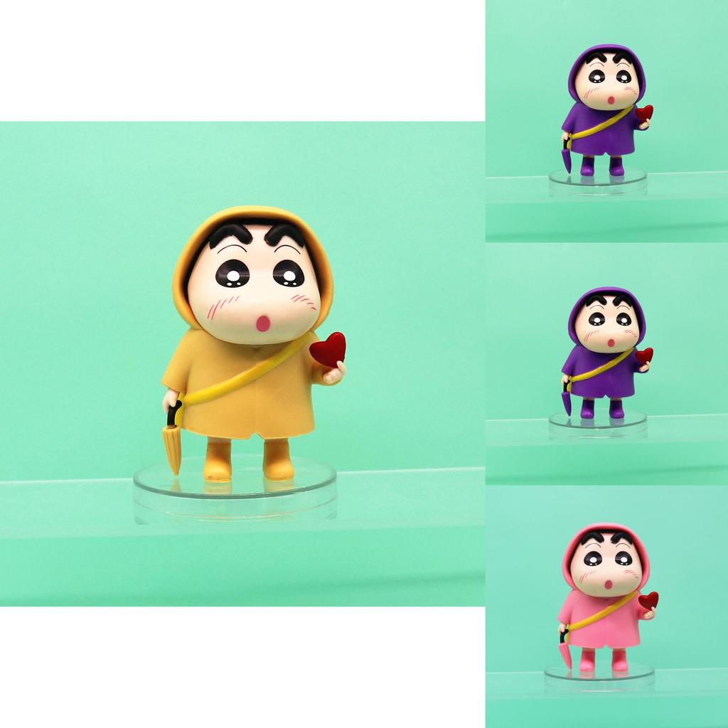 Raincoat Crayon Shinchan Pvc Collectible Figure With Heart Shape Design For Anime Fans
