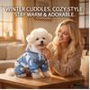 Thick Polar Bear Four-Legged Dog Winter Coat, Warm Cotton Outfit for Small Breeds, No Leash Included, S-2XL Cold Weather Wear