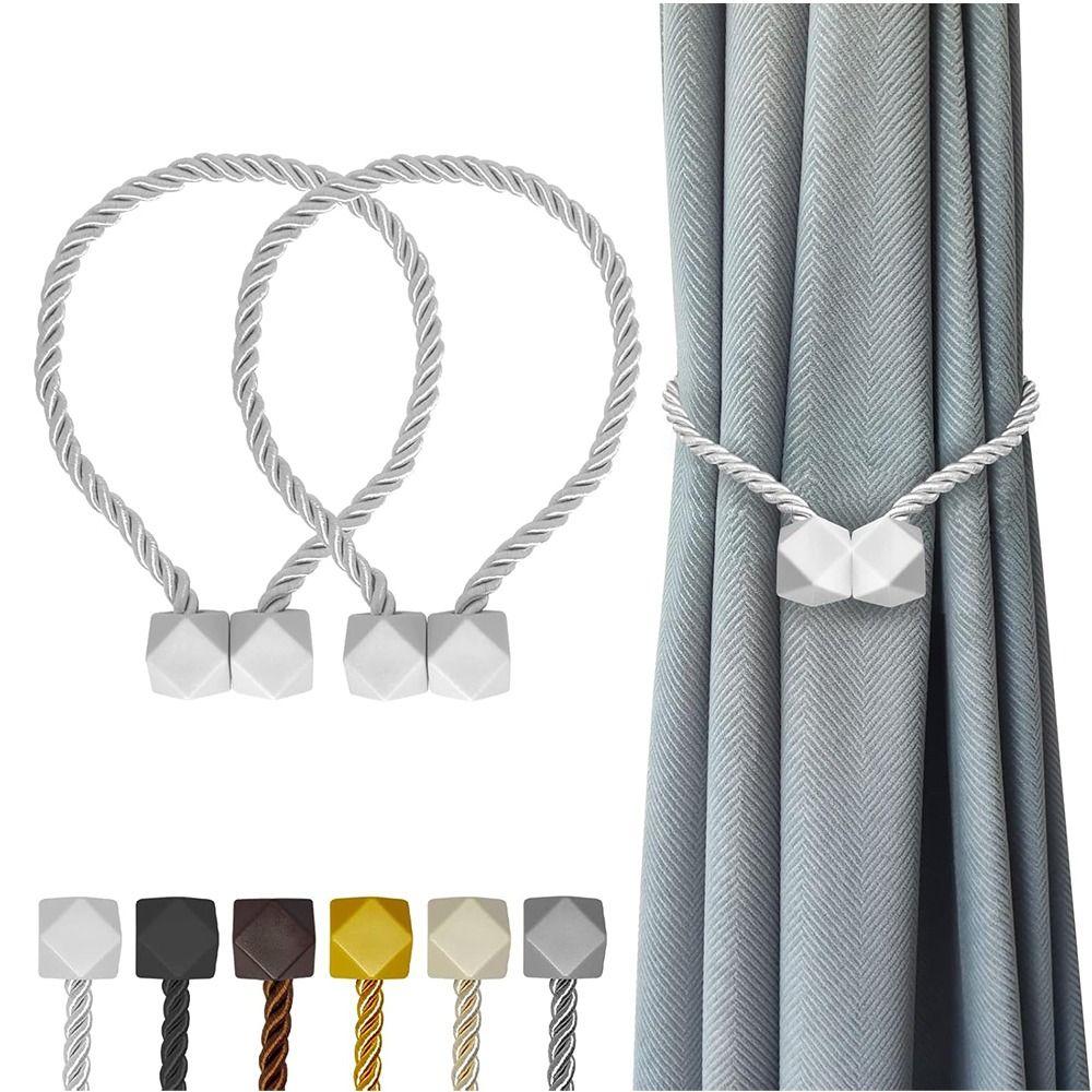2Pcs Rhombus Window Curtain Buckles Adjustable Simple Magnetic Curtain Tiebacks Decorative INS Magnetic Curtain Strap