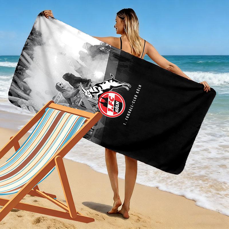 Asciugamano da Spiaggia Stampato Köln FC, Grande Morbido Asciugatura Rapida per Spiaggia Campeggio Nuoto