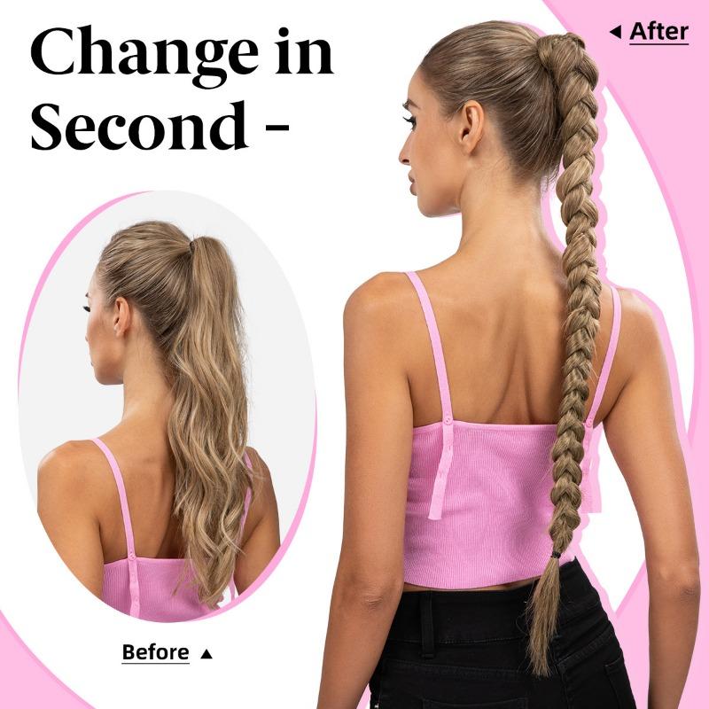 Ladies Wig Real Natural Ponytail Wig Braid Winding Hair Extension Ponytail Ponytailhair