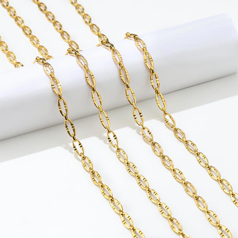 6.5mm Stainless Steel O-Link Handmade Hip Hop Men's Chain - DIY Jewelry Accessory