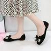 Square head shallow mouth bow fairy shoes 2025 spring and summer new shoes women's flat single shoes women