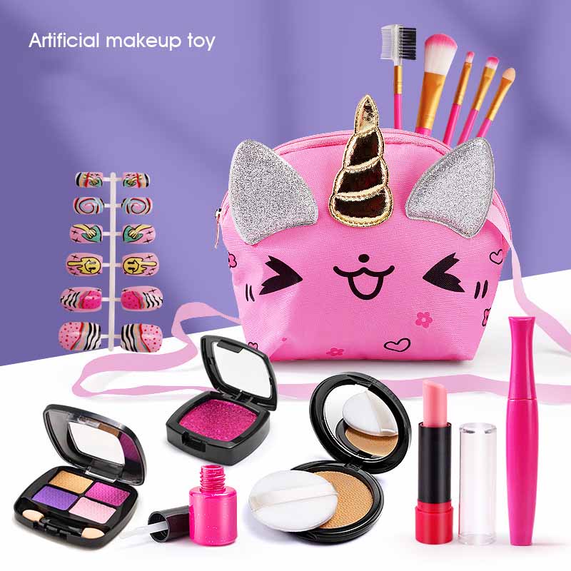 

New Children S Cosmetics Toys Cute Cartoon Unicorn Bag Set Children Play House Toys Simulation Makeup Girls Birthday Gifts
