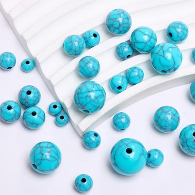 Ev Parti Malzemeleri Bilezik Yuvarlak Gevşek Boncuklar DIY Taklit Taş Turkuazları Yapay Takı Yapımı İçin 6-16mm 50-5 Adet Kolye Aksesuarları