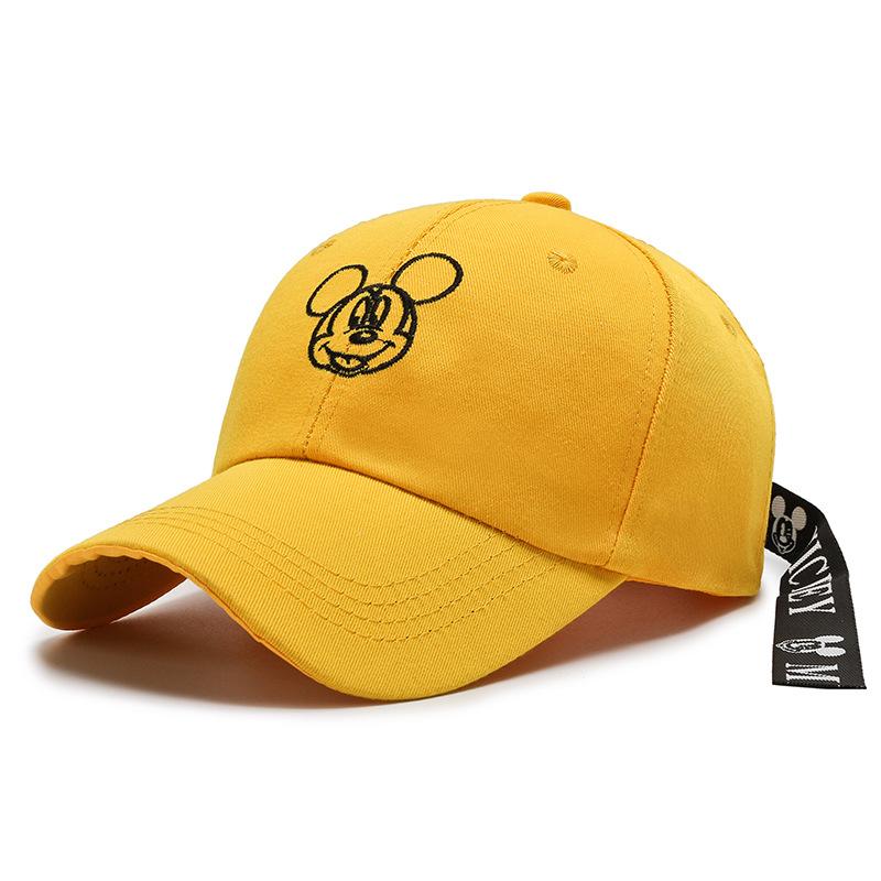 Dome Short Brim Embroidered Mickey Baseball Cap - Essential Casual Outdoor Sun Hat for Men and Women