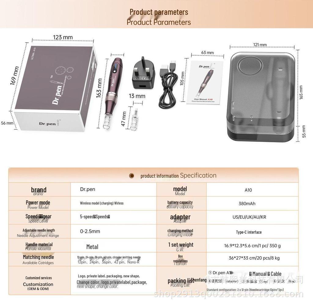 DR. Stift A10 Mikronadel-Elektrogerät zur Akneentfernung & Anti-Falten-Therapie