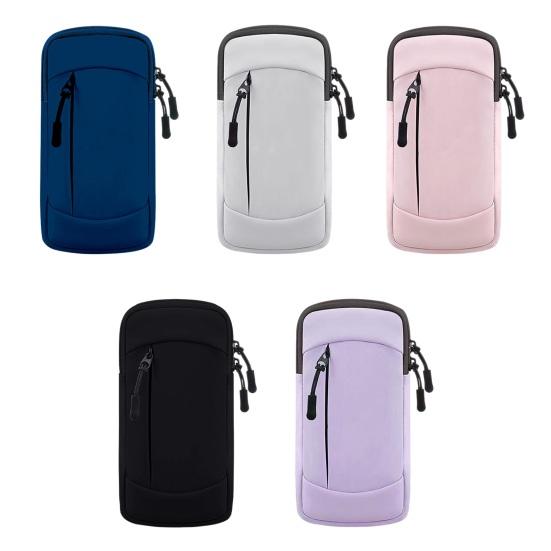 Handy-Armtasche mit zwei Fächern, große Kapazität, Lauf-Armband, leicht, komfortable Passform, sichere Handy-Tasche für Sport