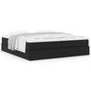 Ottoman Bed with Mattresses Black 200x200 cm Faux Leather
