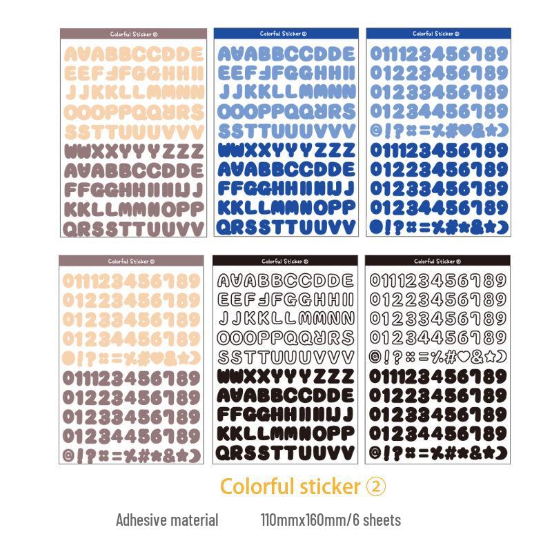 Korean Alphabet & Number Dots Sticker Set for Journals