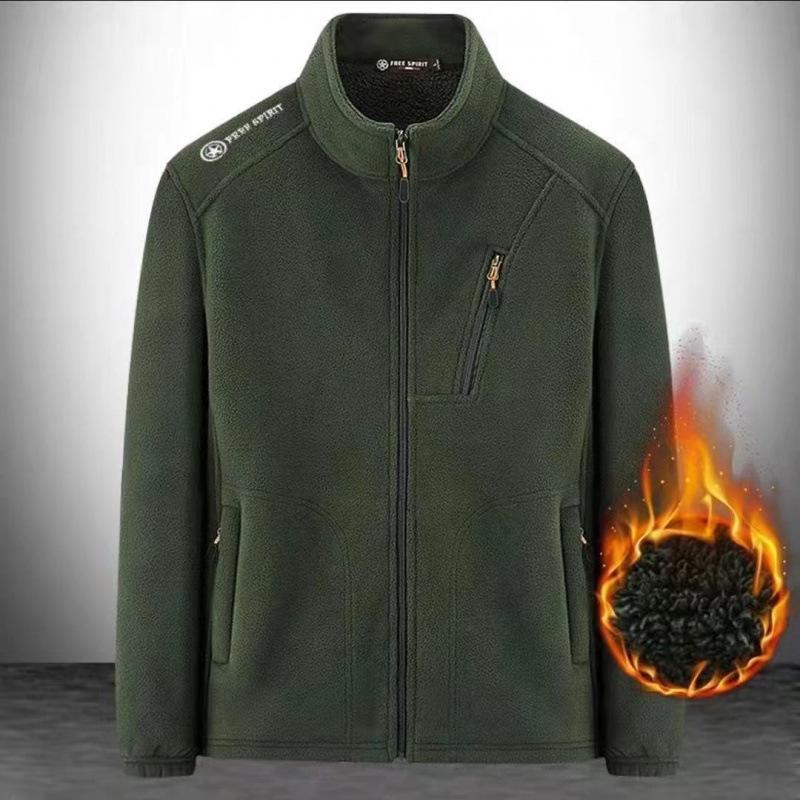 Giacca in Pile Autunnale e Invernale da Uomo Casual per Sport all'Aria Aperta Maglione in Pile Bifacciale