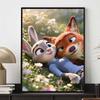 5D DIY Diamond Painting Zootopia Illustration Cartoon Full Diamond Mosaic Art Wall Decoration Set