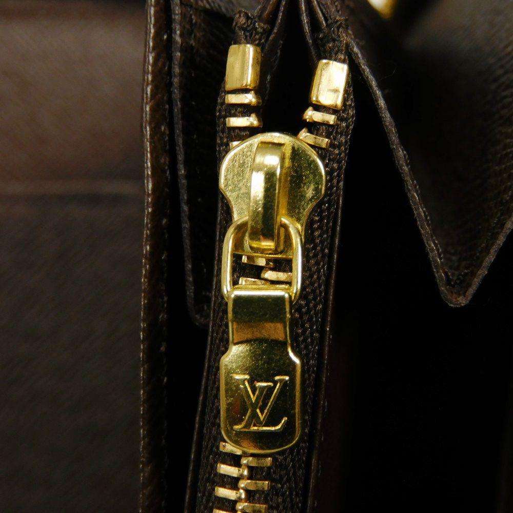 Used 12564 Zippy Organizer N60003 7940 Old Model Logo Brown Zip Around Card Case Coin Purse Damier Ebene Unisex from