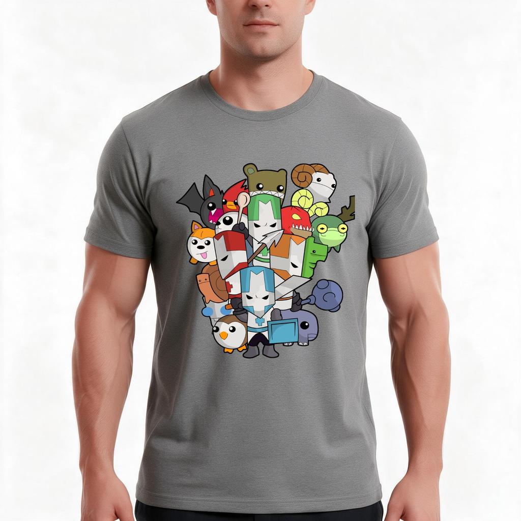Castle Crasher All Knight Tshirt Summer Casual Cotton Tee Oversized Streetwear Tops Vintage Graphic Print Unisex Unisex Unisex