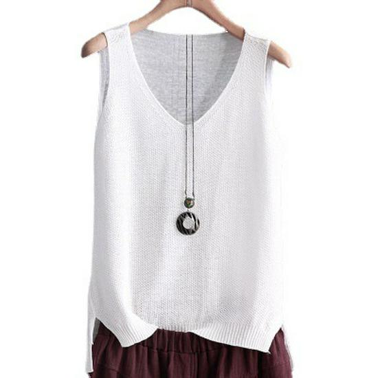 Women's Loose-Fit Camisole: Large, Cool Silk Knit, Sleeveless Vest for Summer