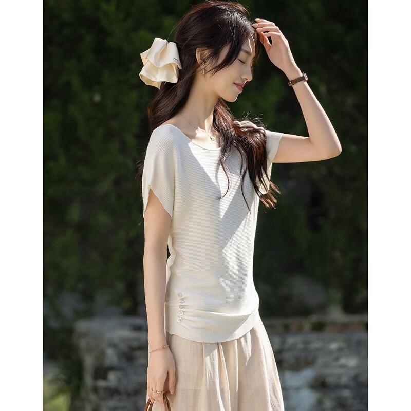 Demana Lyocell Silk Blend Off-Shoulder Knit Top
