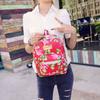 Blue Red Women Backpack 2024 Summer Small Retro Flower School Bags for Teenage Girls Street Casual Bagpack