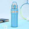 Neue Edelstahl-Thermosbecher Große Kapazität Doppelkugeldeckel Wasserbecher Hohe Optik Horizontale Sport-Trinkflasche mit Griff