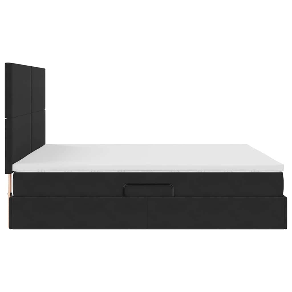 Storage Bed with Mattress Black 160 x 200 cm Velvet