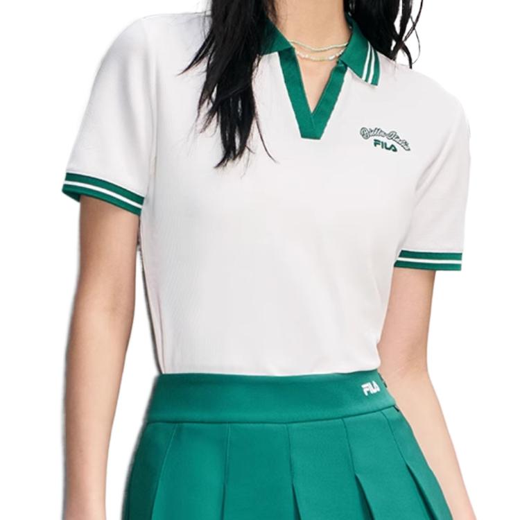 

New FILA Polo Shirt Women s Cloud White A51W523101F-456210-WT M