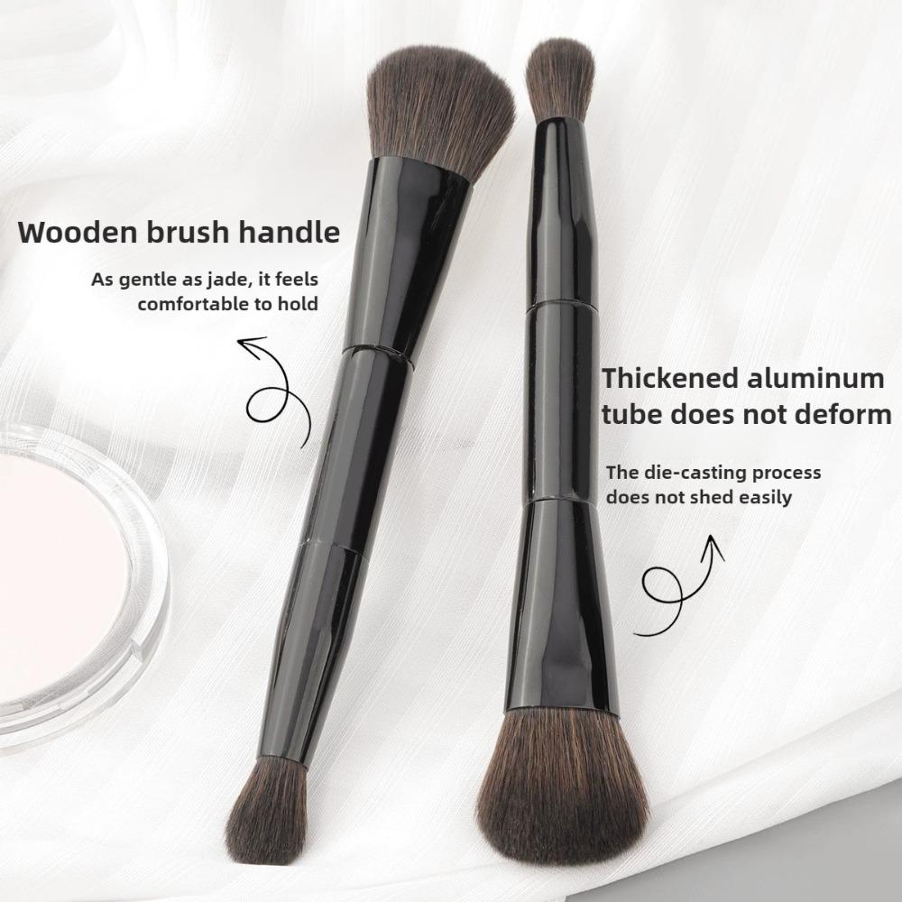 Dvouhlavý štětec na make-up 2 v 1 Štětec na tvářenku Korektor Rozjasňovač Pudrové štětce Štětec na blending Konturovací štětec Kosmetické nástroje