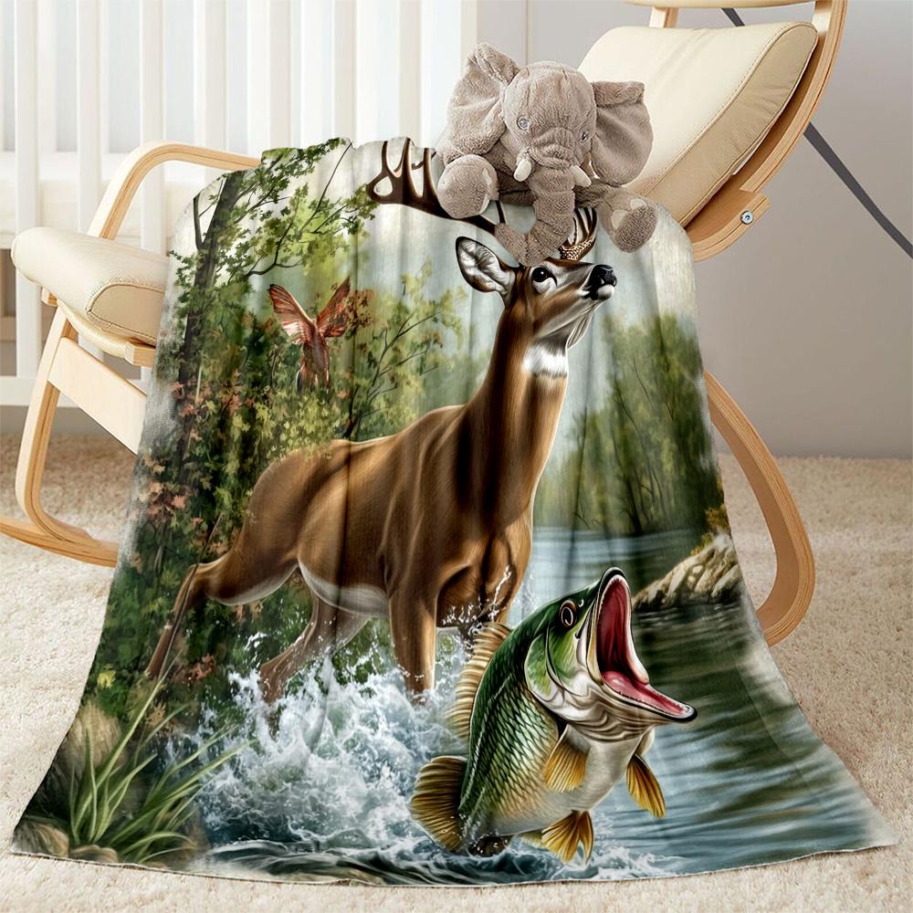 Deer In Forest Scene Blankets are suitable for living rooms, bedrooms, camping, and other places, making them an ideal choice for gifts.