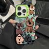 Funny Cats Graffiti Dog Matte Laser IMD Phone Case For iPhone 16 15 Pro Max 14 13 12 11 XS X XR 7 8 Plus Shockproof Bumper Cover