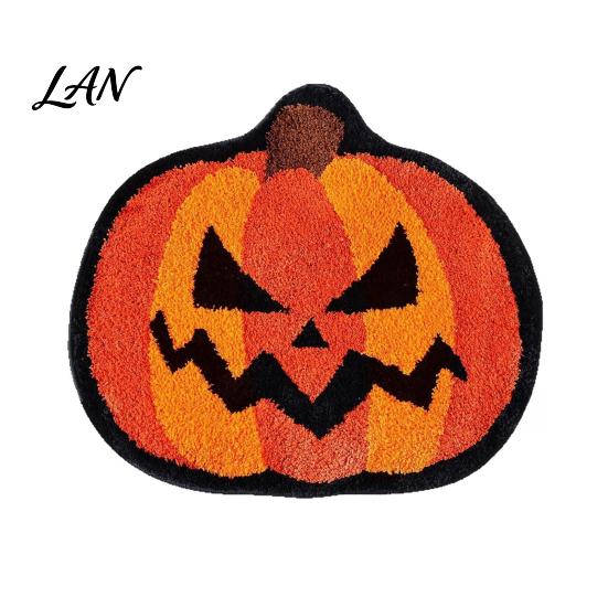 Thickened Cashmere-like Rug Halloween Bath Mat, Non-Slip Fluffy Ghost Rug, Gothic Pumpkin Absorbent Washable Dirt-resistant Floor Mat Bathroom