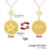  God Name Tetragrammaton Pentacle Necklaces Stainless Steel Sacred Witch Knot Pendant Chain Solomon Seal Amulet Jewelry
