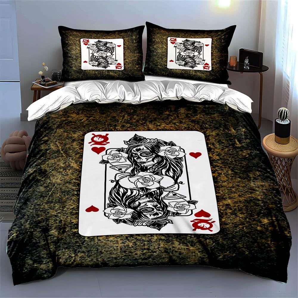 Playing Card Design. Bedding Duvet Cover Sets Duvet Covers Pillowcases Gifts (1 * Duvet Cover 2 * Pillowcases, Without Duvet Insert)
