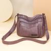Simple PU Leather Multi Pocket Shoulder Bag