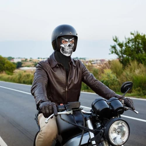 WTACTFUL Scary Skeleton Balaclava, Ghost, Death Skull Face Mask, Hat for Cold Weather, Motorcycle, Cycling, Skiing, Snowboarding, Cosplay Costume, Hal