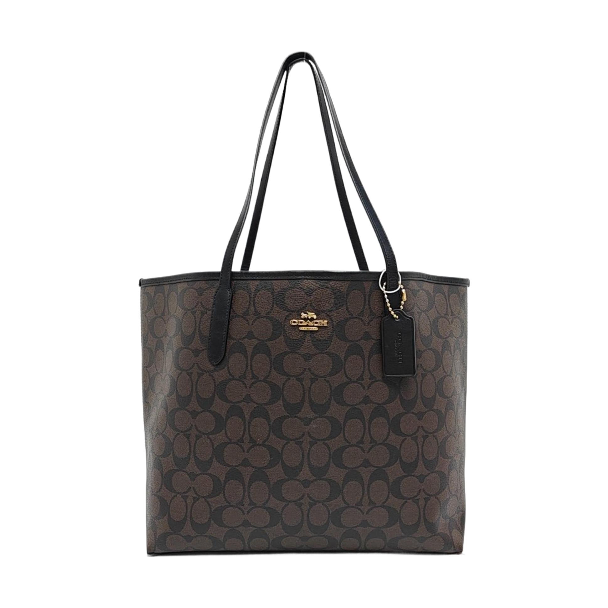 [Pre-Owned] City 33 Classic Monogram Logo Faux Leather Tote Bag - Excellent #164IFLB ONE SIZE