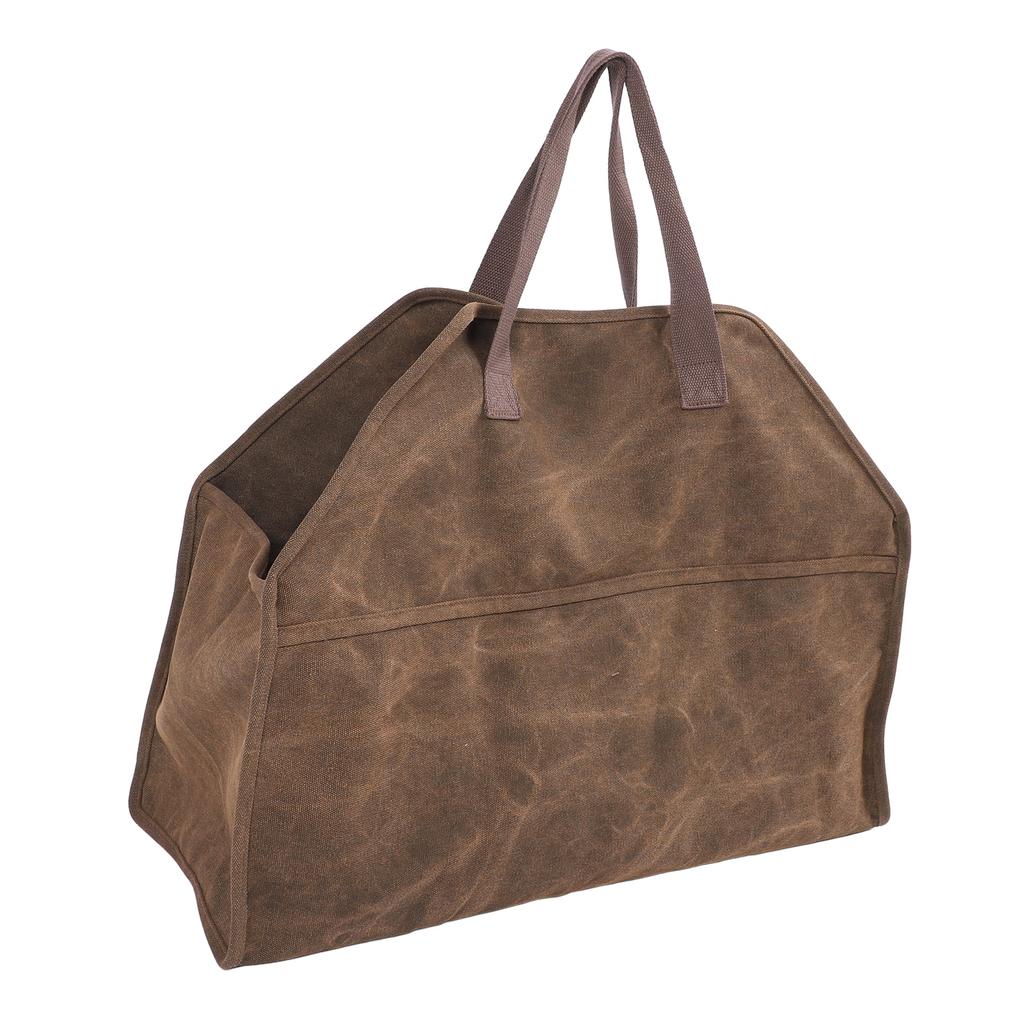 Heavy Duty Canvas Firewood Bag Large Firewood Holder Shopping Bag Fireplace Wood Stove Accessories