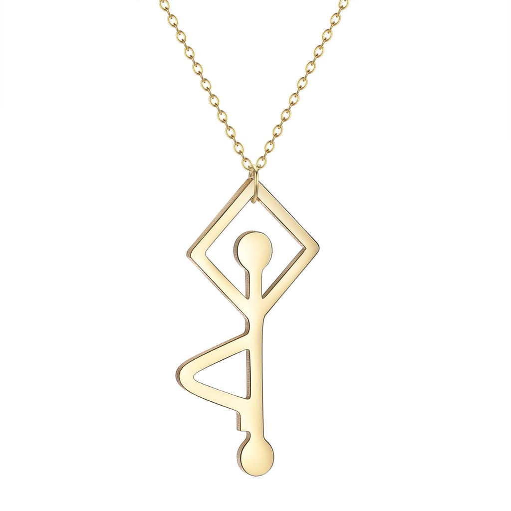Kinitial Stainless Steel Mexico Zia Sun Symbol Pendant Neckalce For Women Men Scale Of Justice Bicycle Bike Jewelry Gift