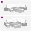 9 Piece Garden Sofa Set with Cushions Black