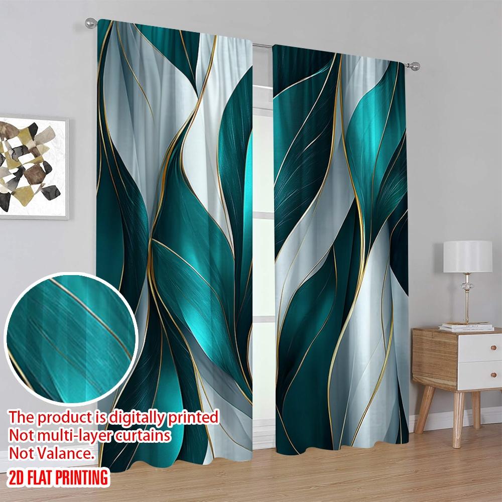 2 szt. płaski druk 2D Zasłony Imprezowe Nowoczesny Styl zaciemniający Poliester Dekoracje na Letnie Imprezy Idealne do Klasy   Biura