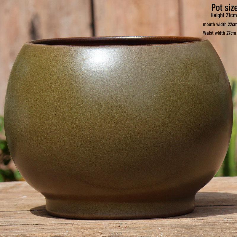 Retro Ceramic Wide Mouth Flower Pot - Tree Trunk Design for Succulents, Bougainvillea, Hydrangea, Roses  