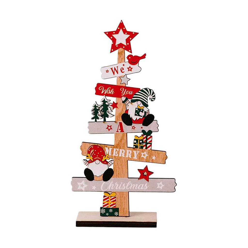 Wooden Christmas Tabletop Decor Ornament for Festive Holiday