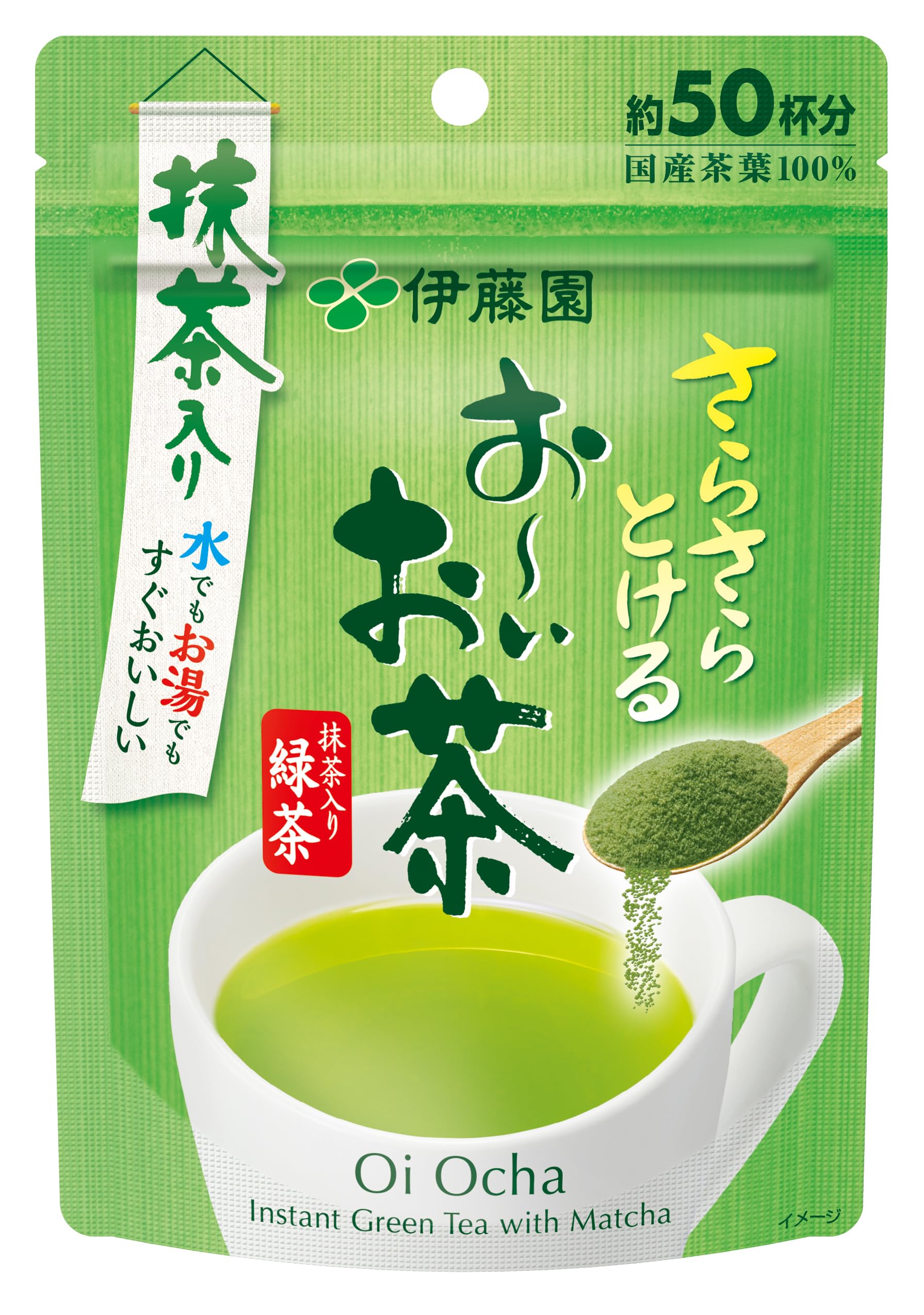 Itoen Oi Ocha Matcha Green Tea Bag Powder, 40g, Zip-Closed