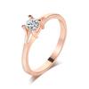Simple Classic Dainty Rings for Women Four Claws Mini Cubic Zirconia Rose White Gold Color Birthday Gift Fashion Jewelry KCR231