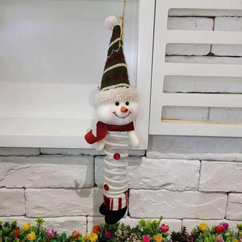 1PC Creative Santa Claus Snowman Elk Home Decor Ornaments Rocking Spring Foot Doll Christmas Decoration Supplies New Year Gift