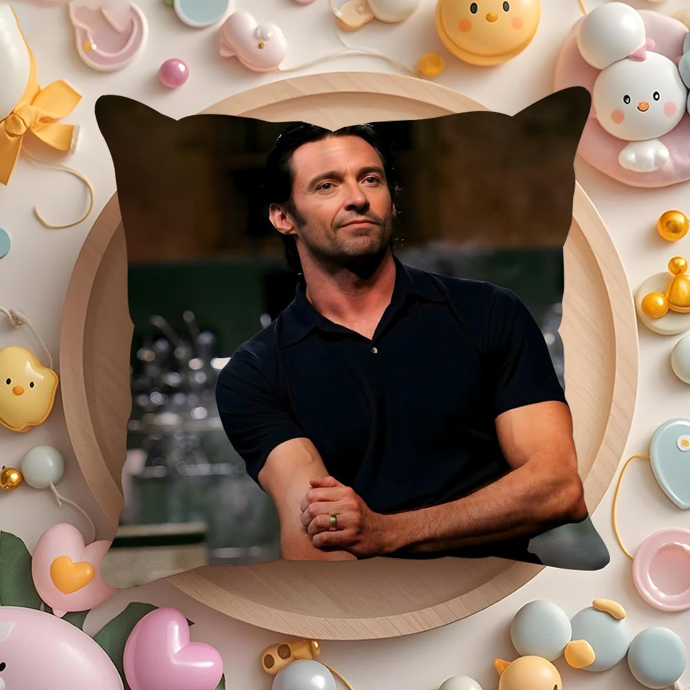 Custom H-Hugh Jackman Cushion Cover Home & Car Multi-Scene Pillow Cover - Reversible, Soft & Durable for Daily Use