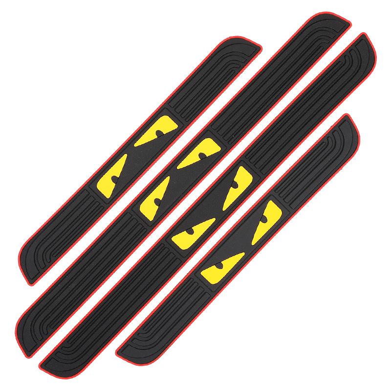 4Pcs Rubber Car Door Sill Scuff Covers Black Door Panel Guards Protector Trim Anti-scratch Exterior Parts Car Decor Accessories